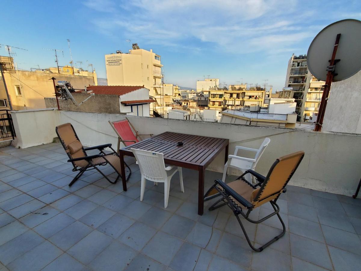 Terrace Roof Room @ Koridallos Metro St. & Piraeus Port Exteriör bild