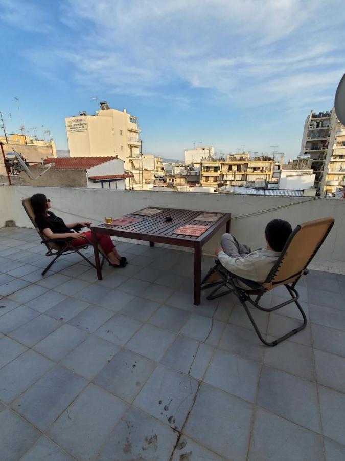Terrace Roof Room @ Koridallos Metro St. & Piraeus Port Exteriör bild